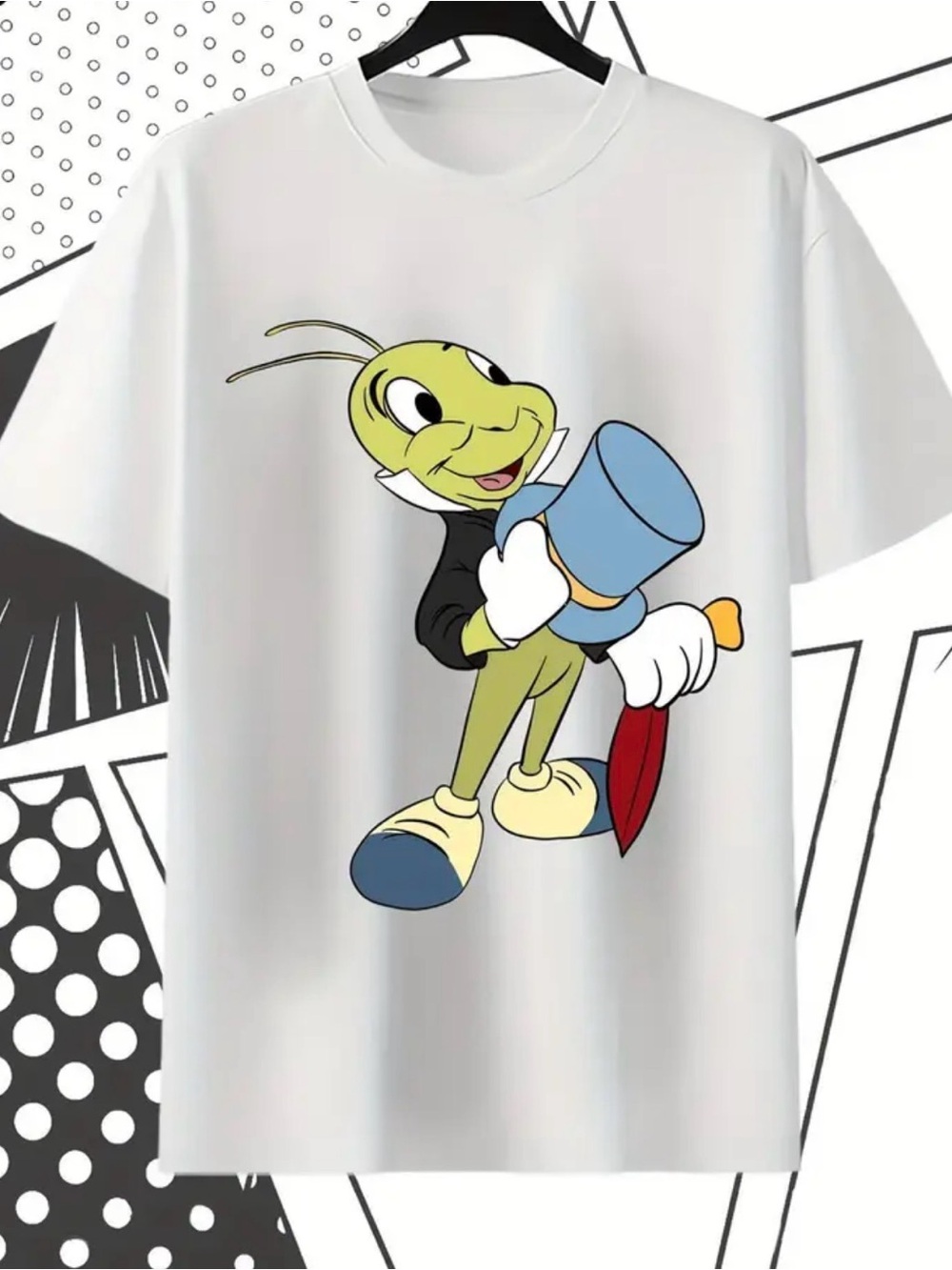 NWOT-Jiminy Cricket Men’s XXXL (46) White Short Sleeve Graphic Tee
